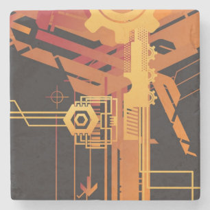 Dessous-de-verre En Pierre Arrière - plan tramé technique