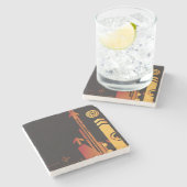 Dessous-de-verre En Pierre Arrière - plan tramé technique 2 (Côté)