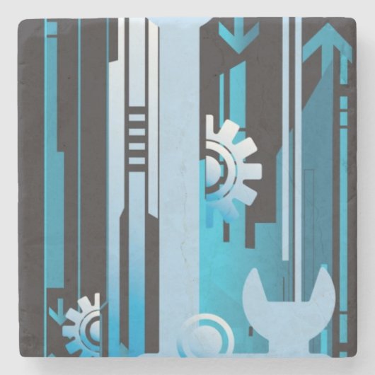 Dessous-de-verre En Pierre Arrière - plan tramé technique 3 (Devant)