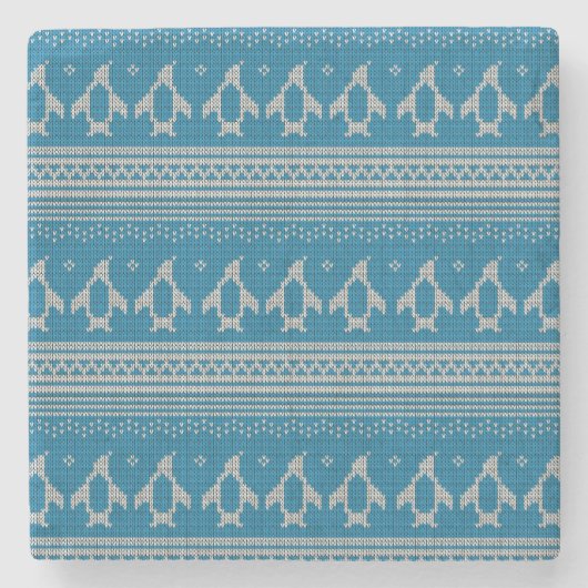 Dessous-de-verre En Pierre Arrière - plan tricoté par bleu (Devant)