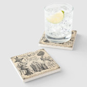 Dessous-de-verre En Pierre Arsenic et Ancienne dentelle (Côté)