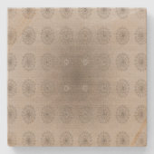 Dessous-de-verre En Pierre Art à motifs floraux de plage de sable (Devant)