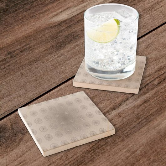 Dessous-de-verre En Pierre Art à motifs floraux de plage de sable