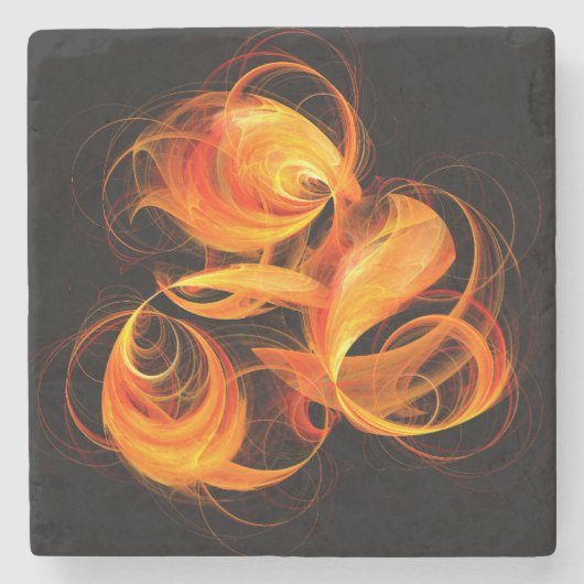 Dessous-de-verre En Pierre Art Abstrait Fireball (Devant)