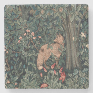 Dessous-de-verre En Pierre Art de faune de renard de verdure de William Morri