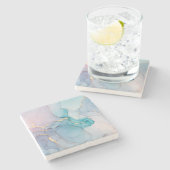 Dessous-de-verre En Pierre Art de l'encre d'alcool  (Côté)