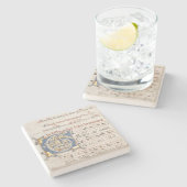 Dessous-de-verre En Pierre art de manuscrit de bible (Côté)