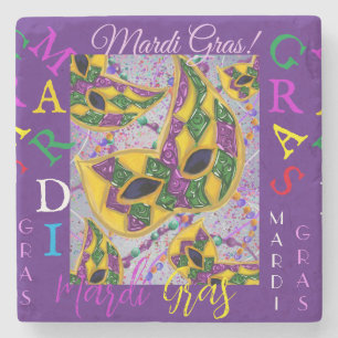 DESSOUS-DE-VERRE EN PIERRE ART DE MARDI GRAS