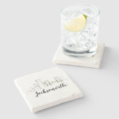 Dessous-de-verre En Pierre Art d'illustration de Jacksonville en Floride (Côté)