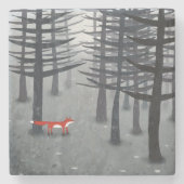 Dessous-de-verre En Pierre Art Forêt Fox (Devant)