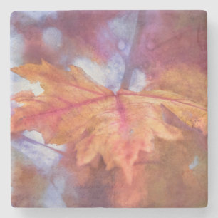 Dessous-de-verre En Pierre Art photo de la feuille d'érable d'automne