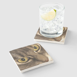 Dessous-de-verre En Pierre Artisan gros plan Chat Portrait Yeux et nez