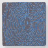 Dessous-de-verre En Pierre Artiste Halloween Spider Web Cobweb Doodle Bleu (Devant)