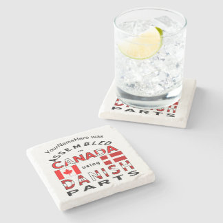 Dessous-de-verre En Pierre Assemblé Canada avec pièces danoises Customisées