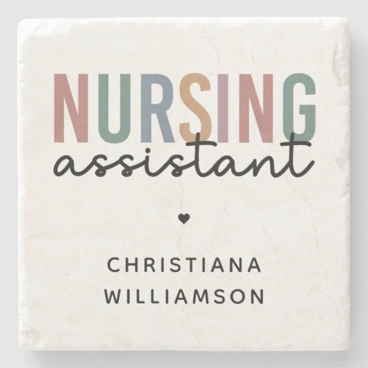 Dessous-de-verre En Pierre Assistant infirmier personnalisé (Devant)