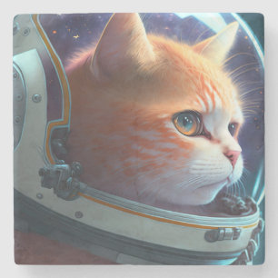 Dessous-de-verre En Pierre Astronaut de chat