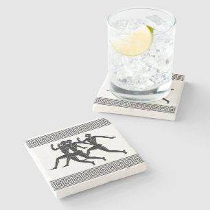 Dessous-de-verre En Pierre Athlètes grecs en blanc