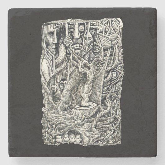 Dessous-de-verre En Pierre Au sous-sol (Devant)