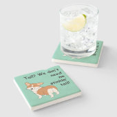 Dessous-de-verre En Pierre Aucun corgi de queue de Stinkin (Côté)