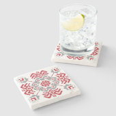 Dessous-de-verre En Pierre Auseklis letton Médaillon géométrique d'art popula (Côté)