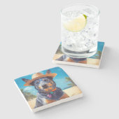 Dessous-de-verre En Pierre Australian Cattle on Beach, cadeau d'été des amour (Côté)