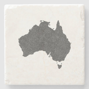 Dessous-de-verre En Pierre Australie Carte Design avec des frontières cachées