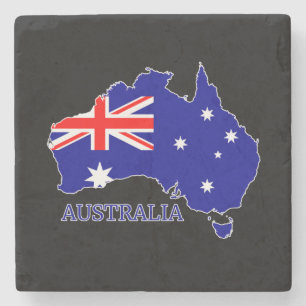 Dessous-de-verre En Pierre Australie Carte du drapeau Voyage