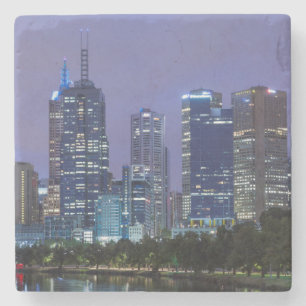 Dessous-de-verre En Pierre Australie, Victoria, Melbourne, ligne d'horizon le