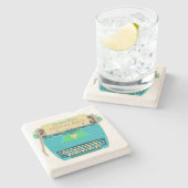 Dessous-de-verre En Pierre Auteurs de la salle d'écriture rétro de la machine (Côté)