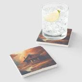 Dessous-de-verre En Pierre Automne/Automne/Halloween/Peinture rustique (Côté)