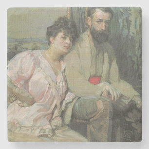 Dessous-de-verre En Pierre Autoportrait avec sa femme (par Frantisek Kupka)