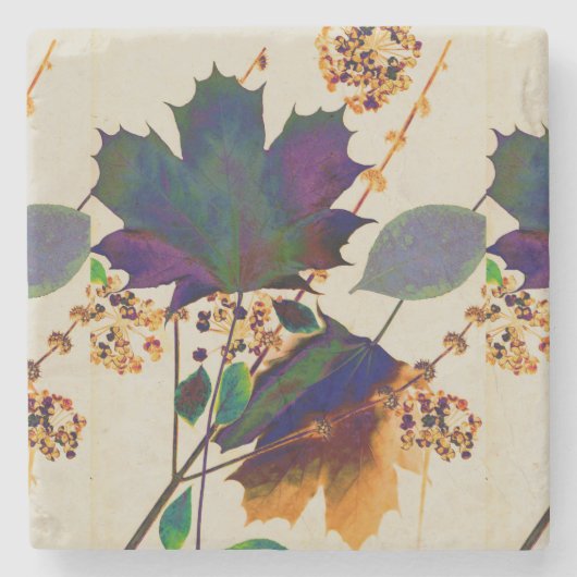 Dessous-de-verre En Pierre Autumn Leaves (Devant)