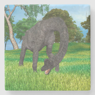Dessous-de-verre En Pierre Aventure de dinosaure à long cou dans la jungle
