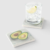 Dessous-de-verre En Pierre Avocado en aquarelle (Côté)
