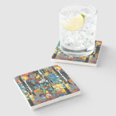 Dessous-de-verre En Pierre Avoir Une Journée Abstraite Kinda (Côté)