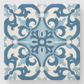 Dessous-de-verre En Pierre Azulejo Fleur de Lis Style Pattern (Devant)