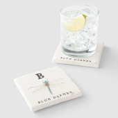 Dessous-de-verre En Pierre "B" Bleu Darner (Côté)