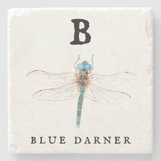 Dessous-de-verre En Pierre "B" Bleu Darner (Devant)