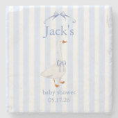 Dessous-de-verre En Pierre Baby shower goose blue (Devant)