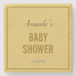 Dessous-de-verre En Pierre Baby shower minimaliste moderne couleur or