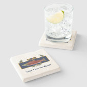 Dessous-de-verre En Pierre Badge du pêcheur de combat de l'Alaska (Côté)