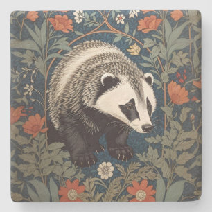 Dessous-de-verre En Pierre Badger de Woodland William Morris inspiré