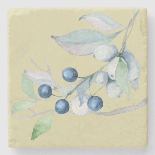 Dessous-de-verre En Pierre Baies bleues (Devant)