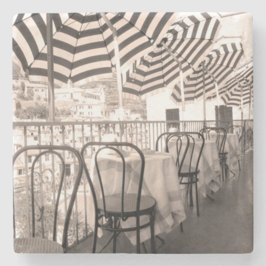 Dessous-de-verre En Pierre Balcon restaurant pittoresque, Italie (Devant)