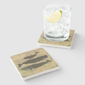 Dessous-de-verre En Pierre Baleine antique Vie marine (Côté)