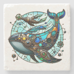 Dessous-de-verre En Pierre Baleine en verre coloré Steampunk