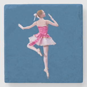 Dessous-de-verre En Pierre Ballerine dans le rose et le blanc