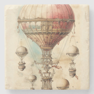 Dessous-de-verre En Pierre Ballon à air chaud à vapeur vintage (4)