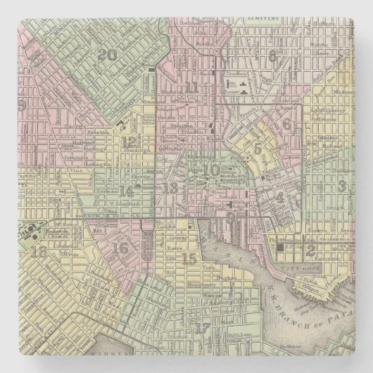 Dessous-de-verre En Pierre Baltimore (Devant)