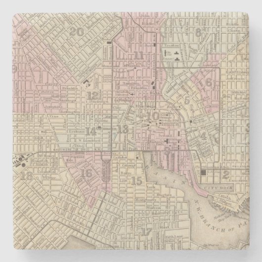 Dessous-de-verre En Pierre Baltimore 4 (Devant)